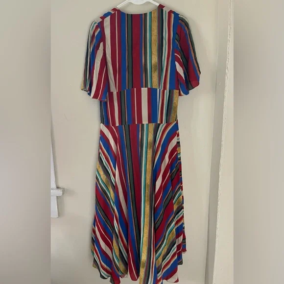 Autumn Adeigbo Striped V-Neck Astrid Dress sz 2 - Picture 10 of 12